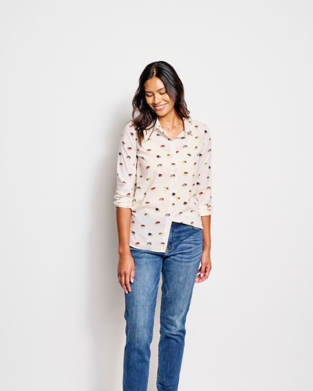 Orvis + Barbour&reg; Safari Shirt - CLOUD/FLIES PRINT image number 5
