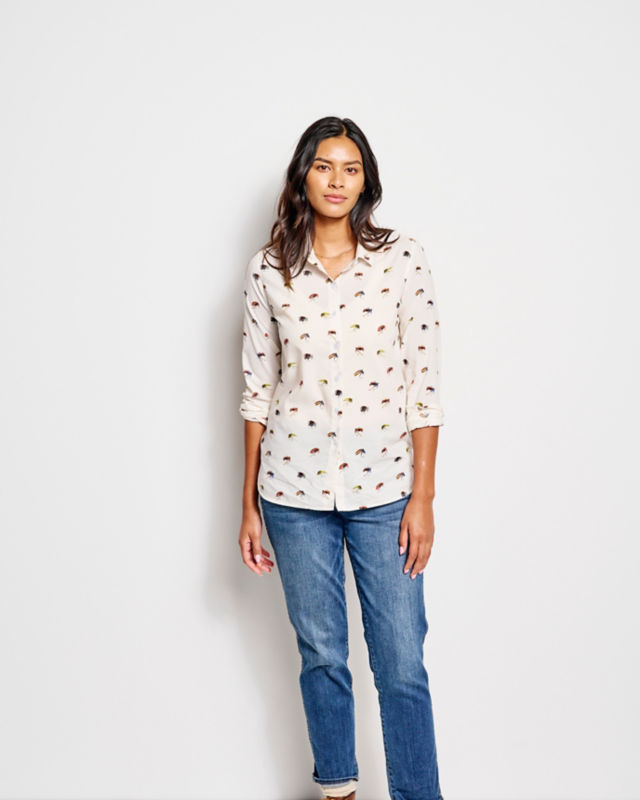 Orvis + Barbour&reg; Safari Shirt - CLOUD/FLIES PRINT image number 3