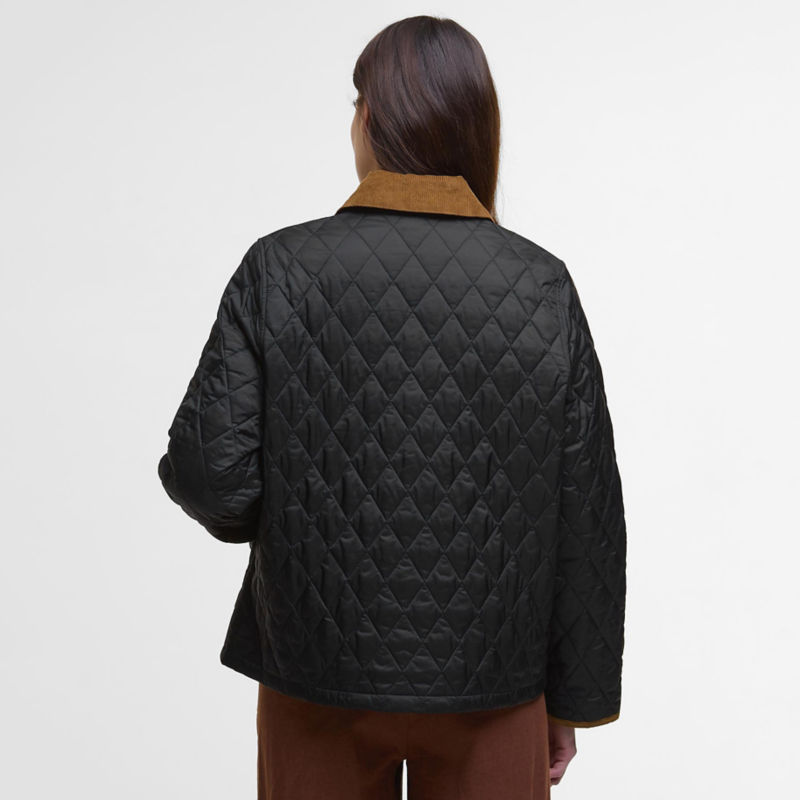 Barbour&reg; 30th Anniversary Liddesdale Quilted Cropped Jacket - BLACK image number 4