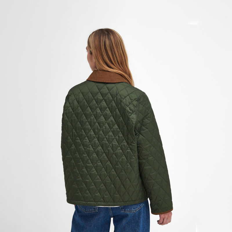 Barbour&reg; 30th Anniversary Liddesdale Quilted Cropped Jacket - OLIVE image number 2