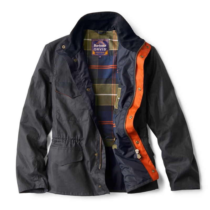 Orvis + Barbour&reg; Griffin Waxed Jacket - NAVY image number 2