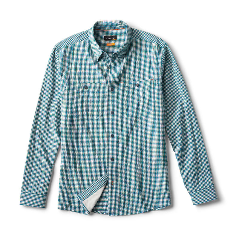Men's Clearwater Long-Sleeve Shirt - PEACOCK/SNOW image number 1
