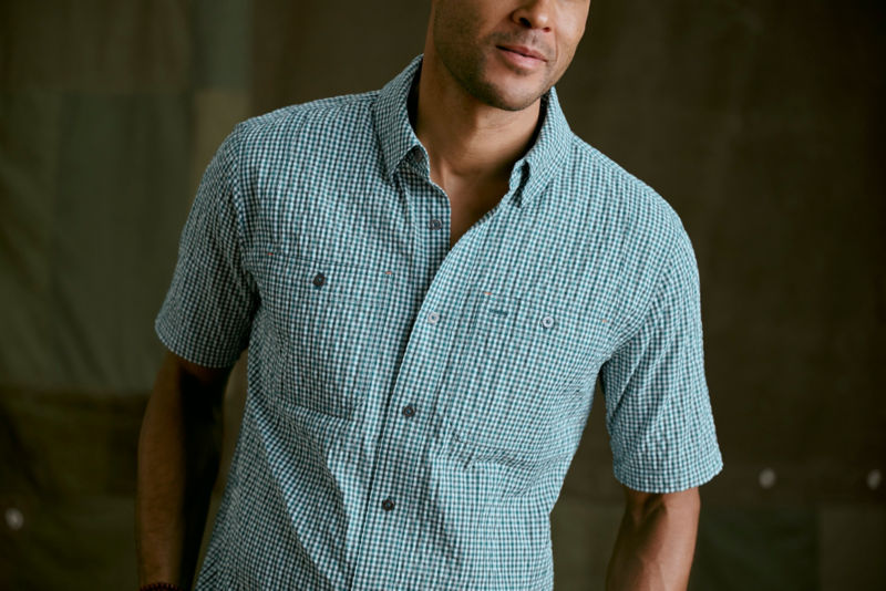 Men&rsquo;s Clearwater Short-Sleeve Shirt - BLUE LAGOON/SNOW image number 2