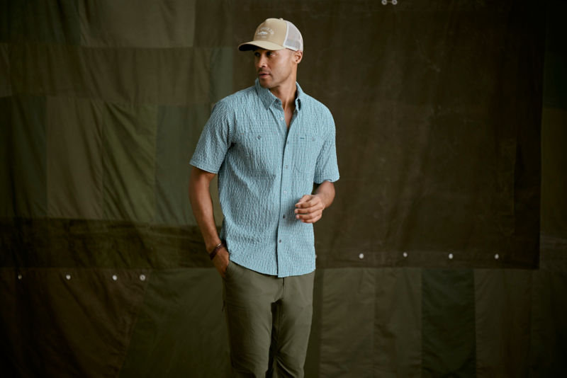 Men&rsquo;s Clearwater Short-Sleeve Shirt - PEACOCK/SNOW