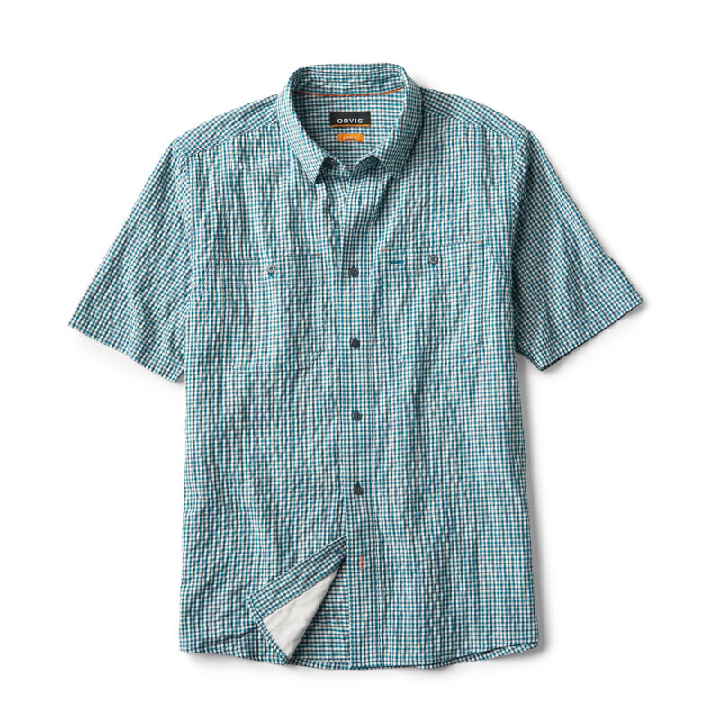 Men's Clearwater Short-Sleeve Shirt - PEACOCK/SNOW image number 5