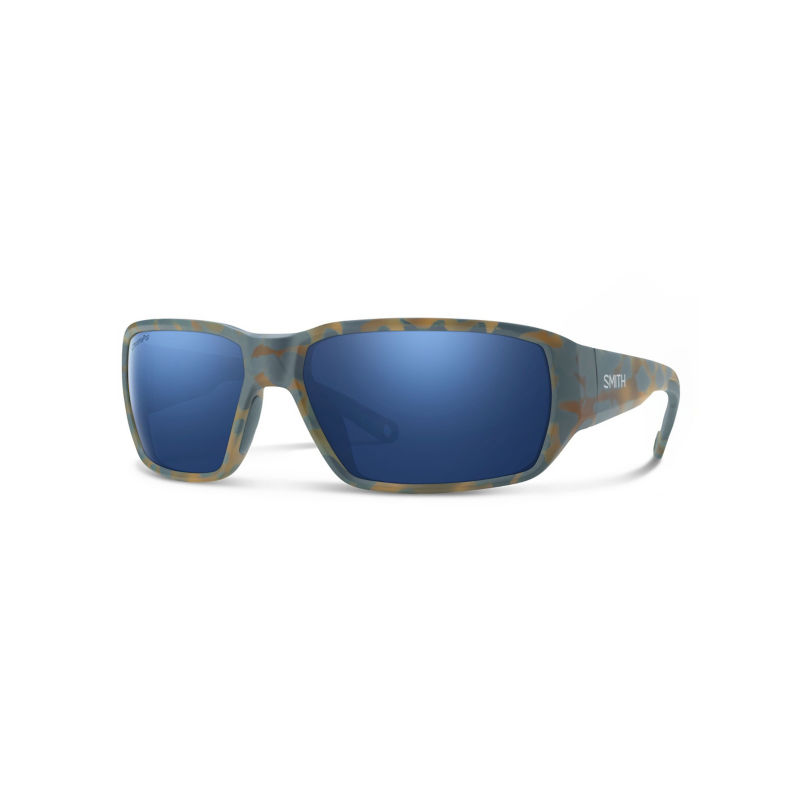 Smith Hookset Polarized Sunglasses - MATTE FLINT/ TARMAC TORTOISE POLARIZED DARK BLUE MIRROR