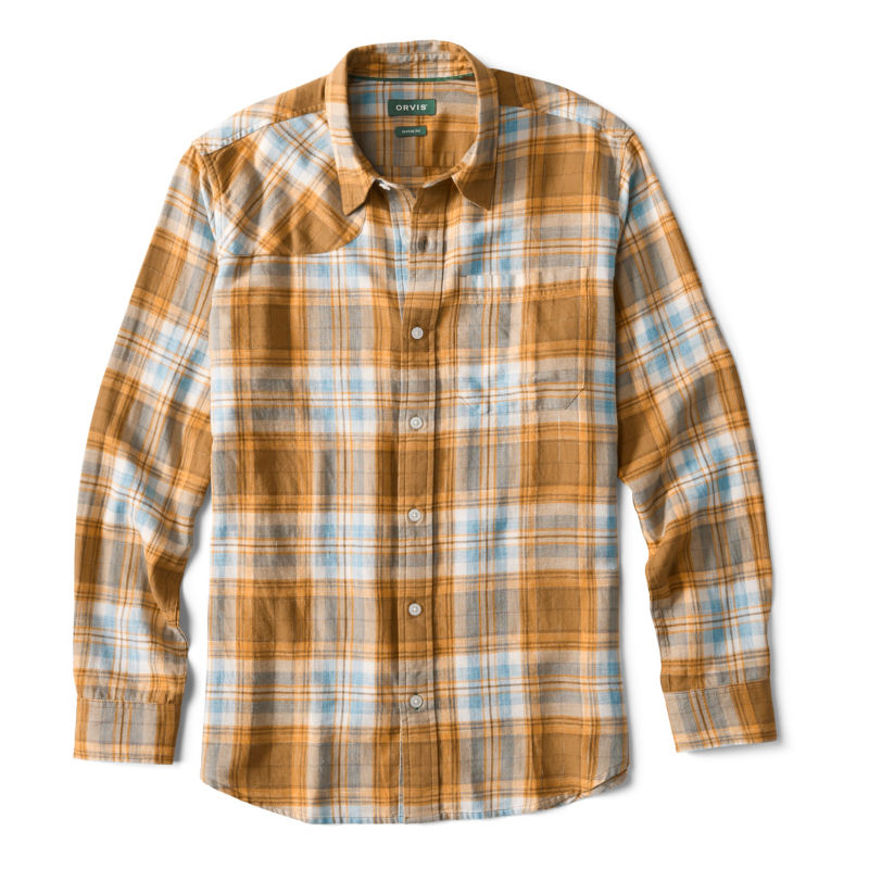 Space-Dyed Plaid Long-Sleeve Shirt - FIELD KHAKI