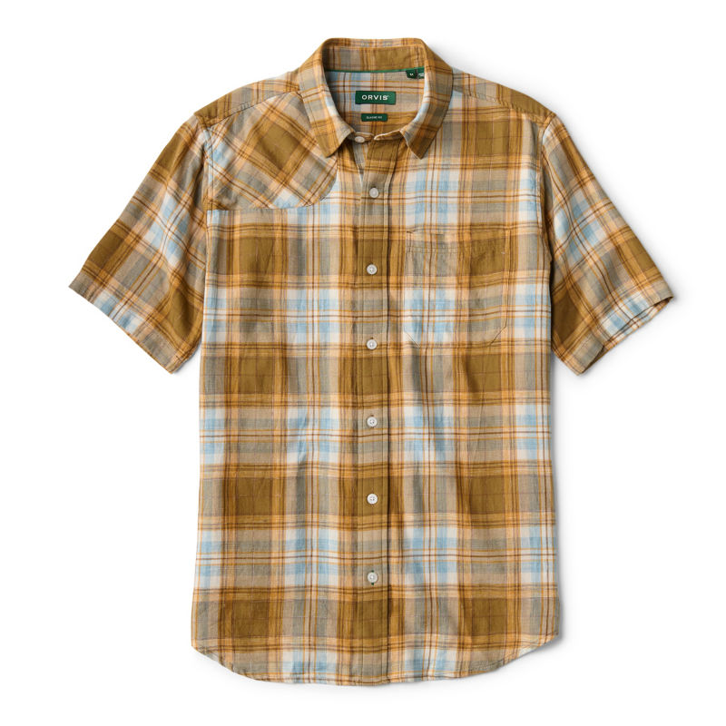 Space-Dyed Plaid Short-Sleeve Shirt - FIELD KHAKI