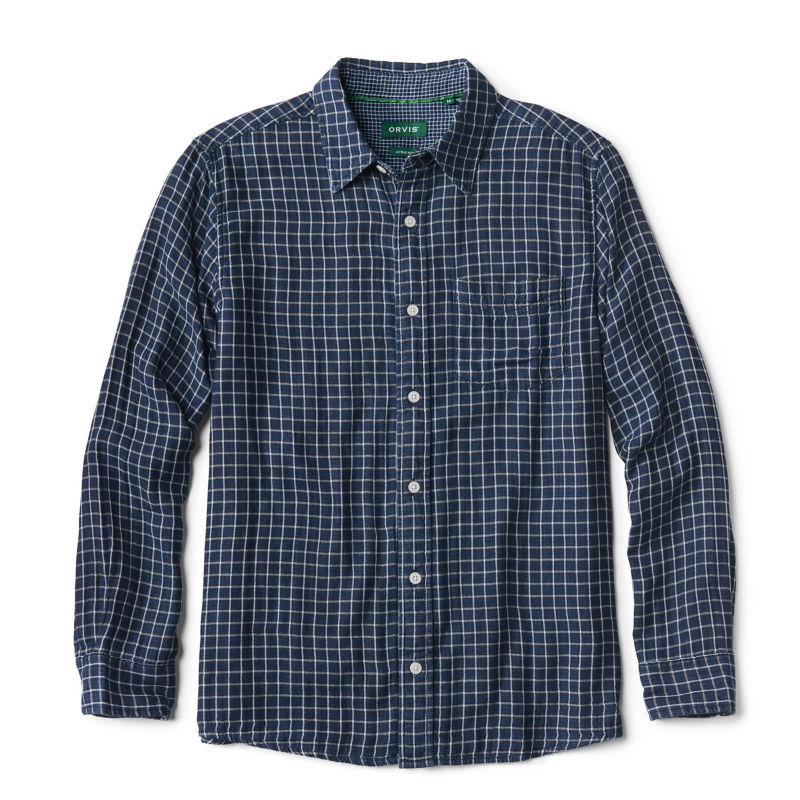 Double-Face Long-Sleeve Shirt - NAVY TATTERSALL