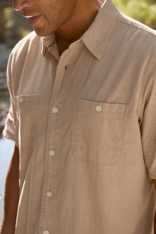 Hemp/TENCEL&trade; Short-Sleeve Shirt - SHIITAKE image number 1