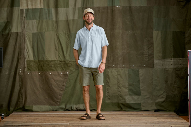 Hemp/TENCEL&trade; Short-Sleeve Shirt - BLUE MIST