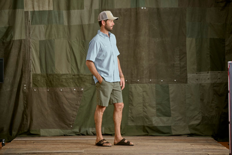 Hemp/TENCEL&trade; Short-Sleeve Shirt - NAVY image number 3