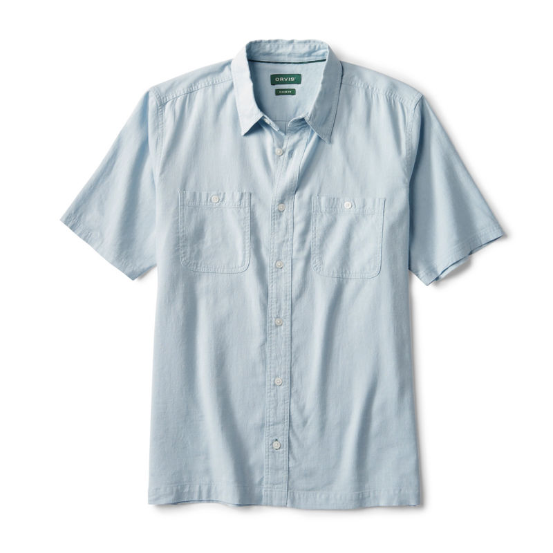 Hemp/TENCEL&trade; Short-Sleeve Shirt - BLUE MIST image number 4