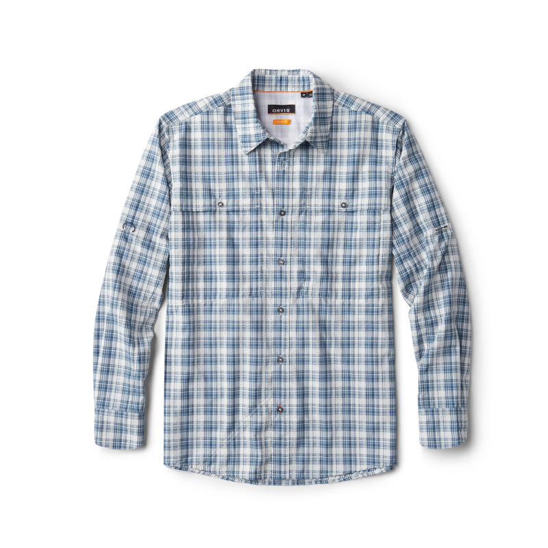 Men's Open Air Caster Plaid Long-Sleeve Shirt - TRUE NAVY/WHITE image number 4