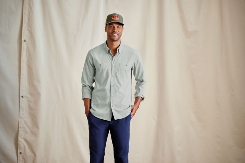 Men&rsquo;s River Guide Open-Air Long-Sleeve Shirt - ALOE/WHITE