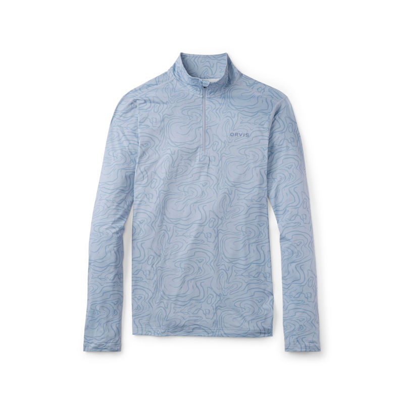 Men&rsquo;s Sun Defense 1/4-Zip - PEWTER BLUE RIPPLE PRINT