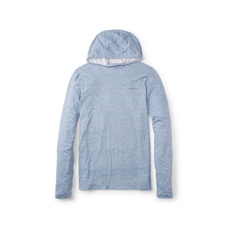 Men&rsquo;s Sun Defense Hoodie - PEWTER BLUE RIPPLE PRINT