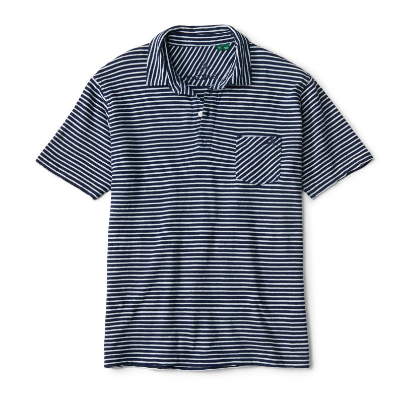Angler&rsquo;s Indigo Striped Polo - DARK INDIGO