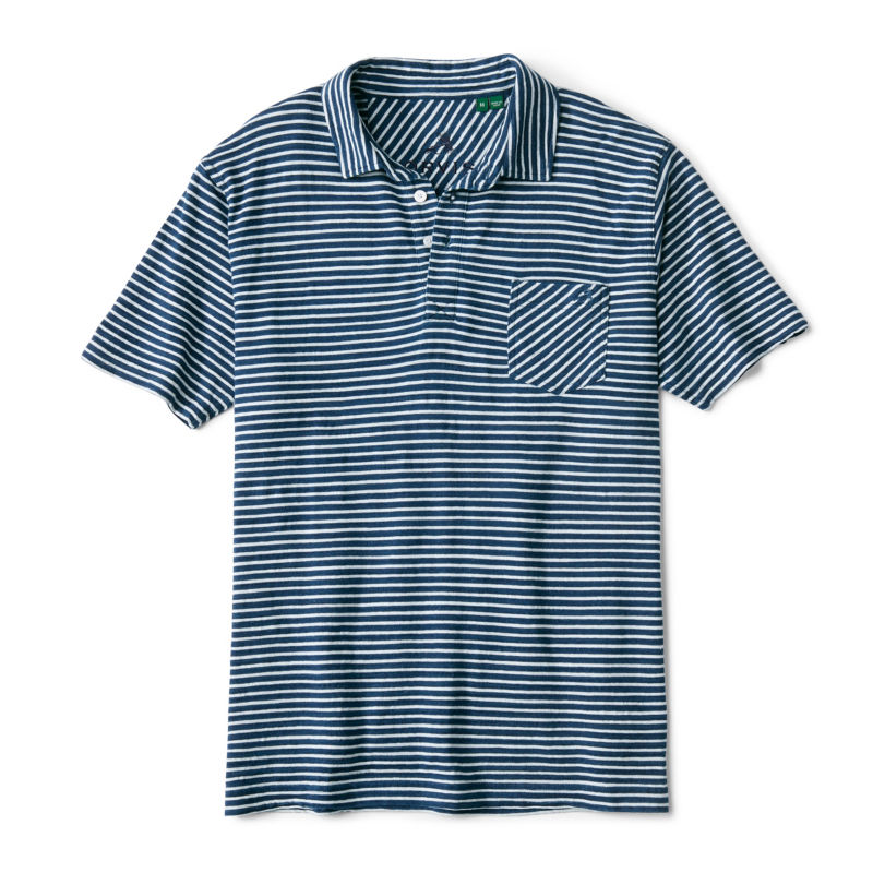 Angler&rsquo;s Indigo Striped Polo - DENIM INDIGO