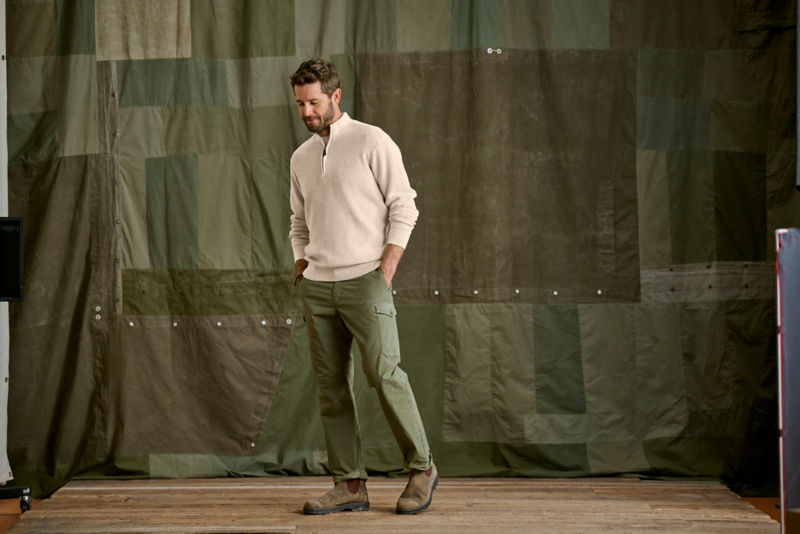 Sun-Faded 1/4-Zip Sweater - SHIITAKE