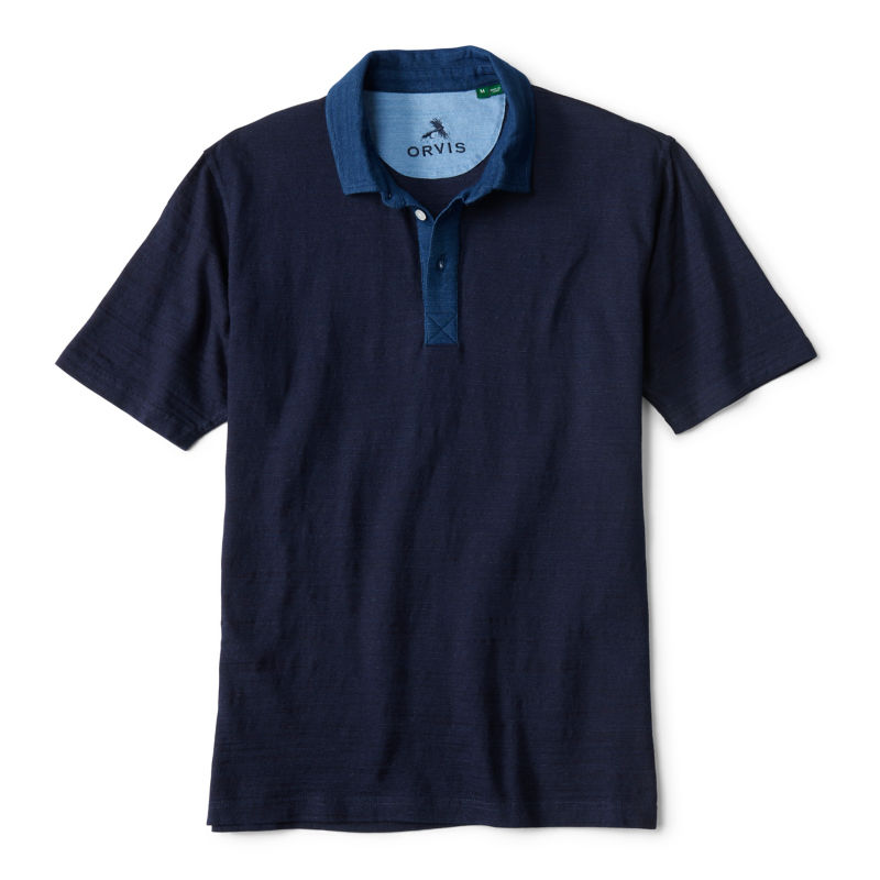 Angler&rsquo;s Indigo Colorblock Polo - DARK/DENIM INDIGO