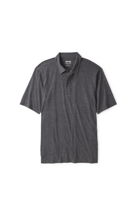 Men&rsquo;s Outbound Merino Polo - DARK CHARCOAL HEATHER