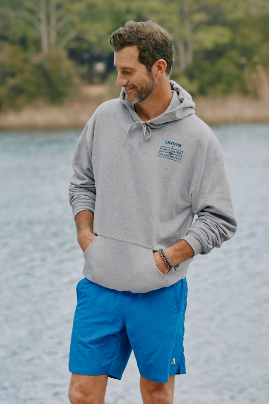 Orvis x Captains For Clean Water Hoodie - HEATHER GRAY image number 0