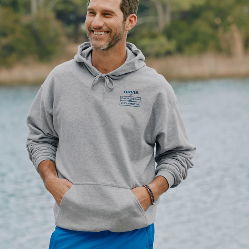 Orvis x Captains For Clean Water Hoodie - HEATHER GRAY image number 1