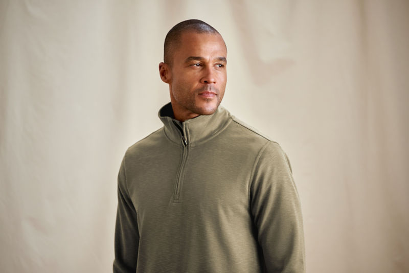 Three Forks 1/4-Zip Sweatshirt - TARRAGON image number 1