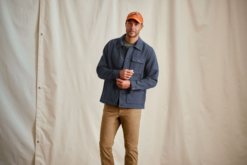 Garment-Dyed Hemp-Blend Utility Jacket - TRUE NAVY