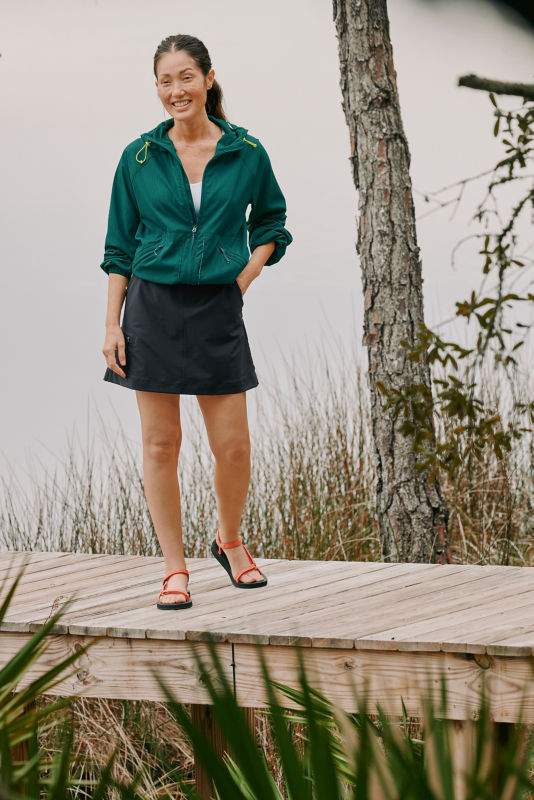 Women's Open Air Caster Full-Zip Hoodie - DARK CYAN image number 1