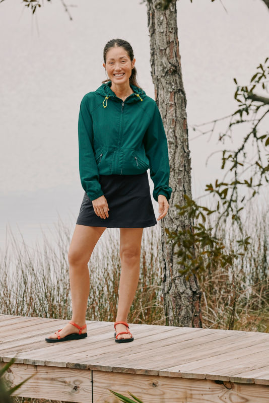 Women's Open Air Caster Full-Zip Hoodie - DARK CYAN