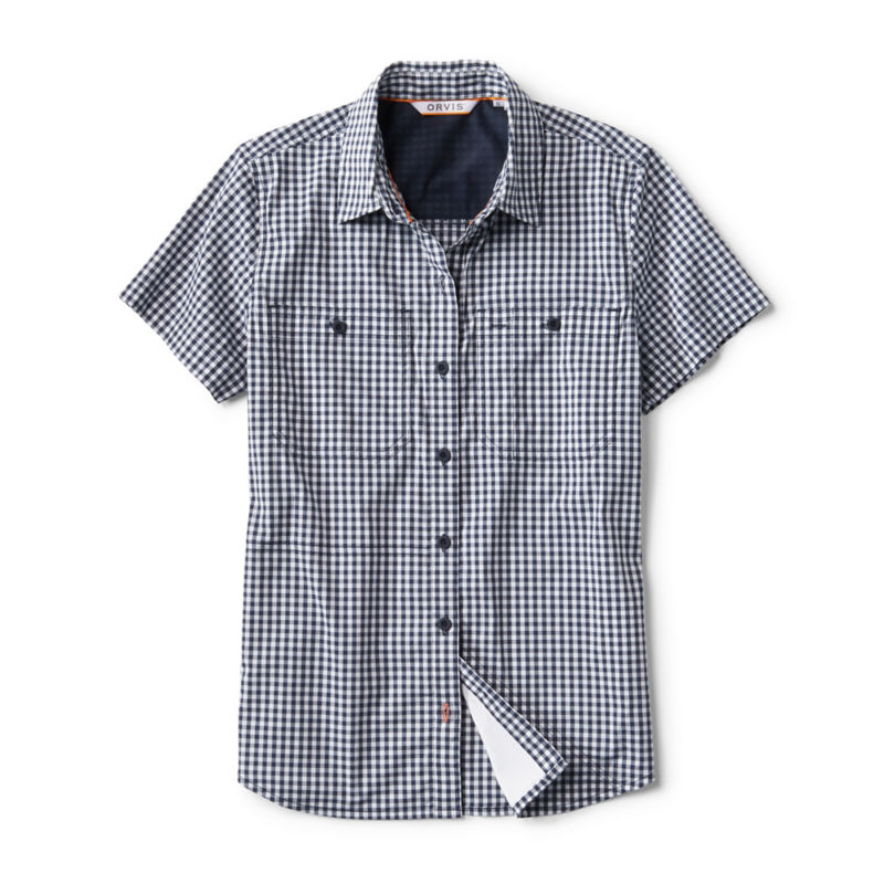 Women's River Guide Short-Sleeve Shirt - NAVY GINGHAM