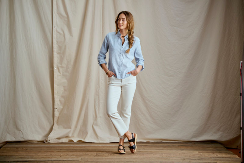 Performance Linen Long-Sleeve Shirt - PEACOCK image number 3