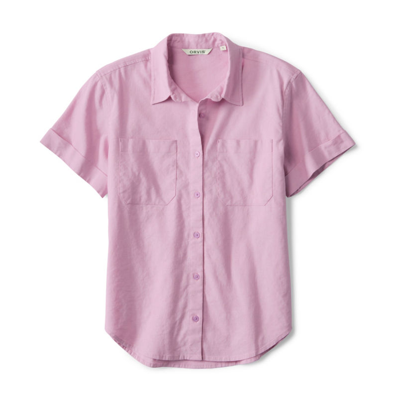 Performance Linen Short-Sleeve Camp Shirt - SPRING LILAC