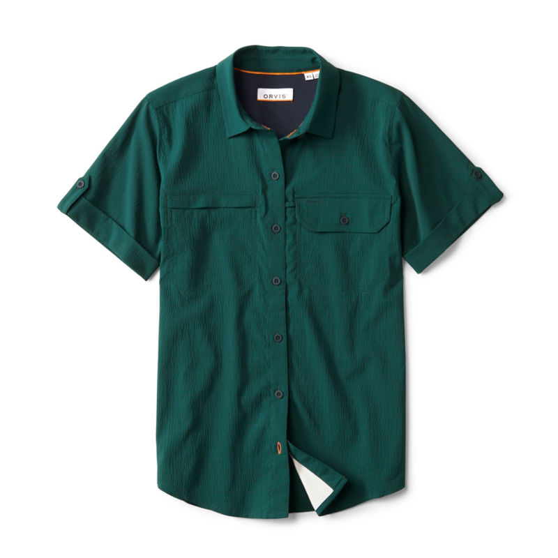 Women's Open Air Caster Short-Sleeve Shirt - PEACOCK/CYAN image number 6