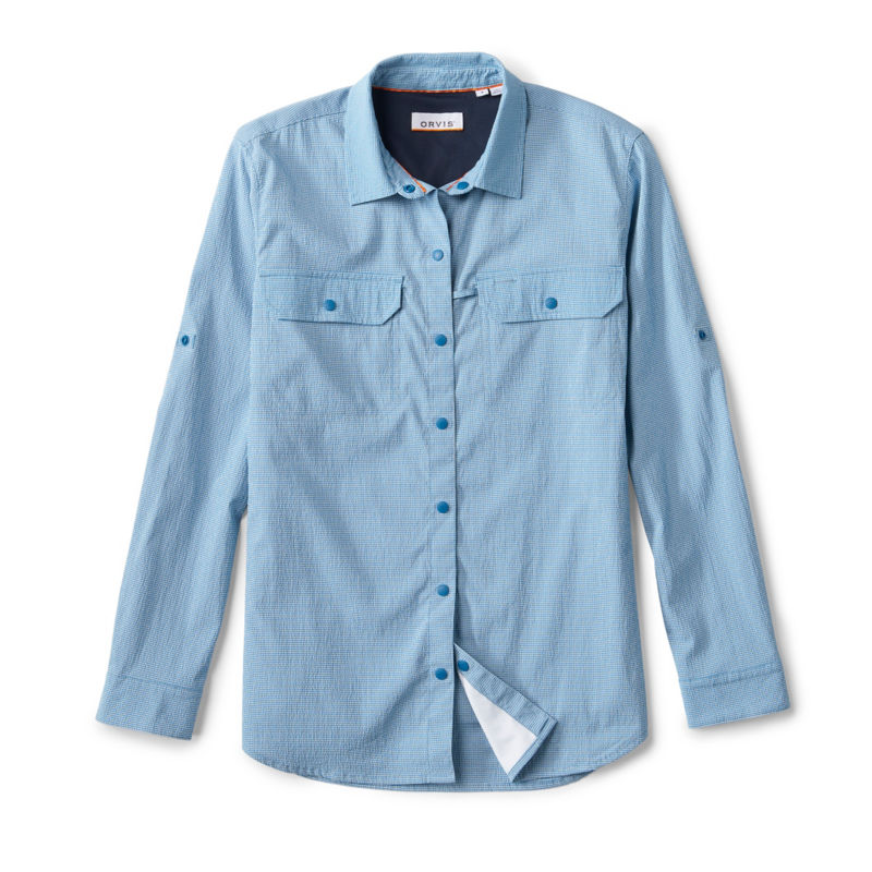 Women's Open Air Relaxed Sun Shirt - PACIFIC BLUE/WHITE