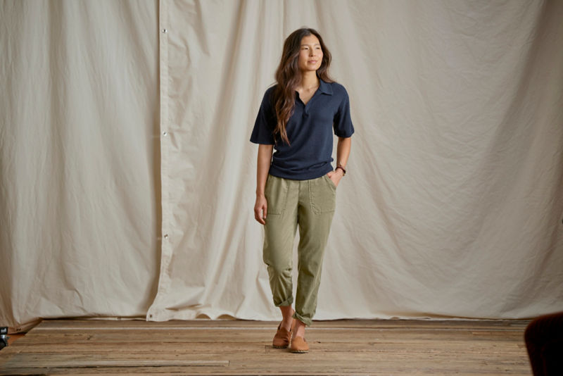 Featherweight Cashmere Polo Tee - TRUE NAVY