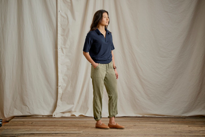 Featherweight Cashmere Polo Tee - TRUE NAVY image number 2