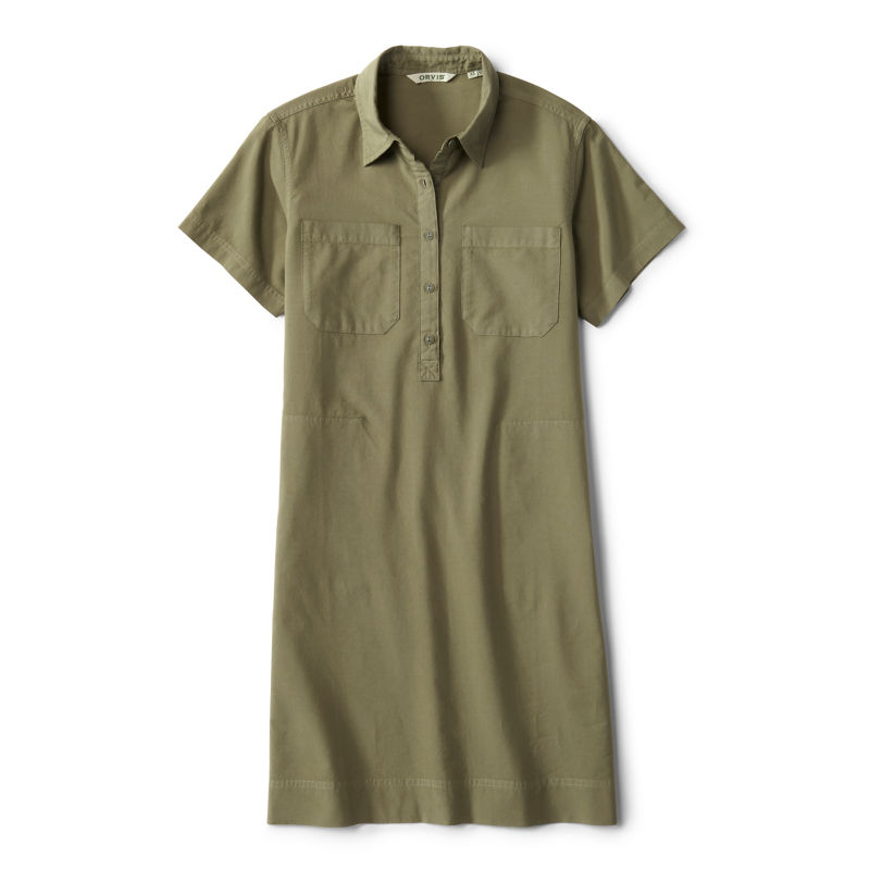 Classic Short-Sleeve Camp Shirt Dress - MOSS