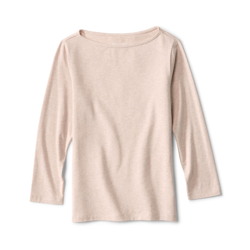Perfect 3/4-Sleeve Boatneck Tee - OATMEAL HEATHER image number 0