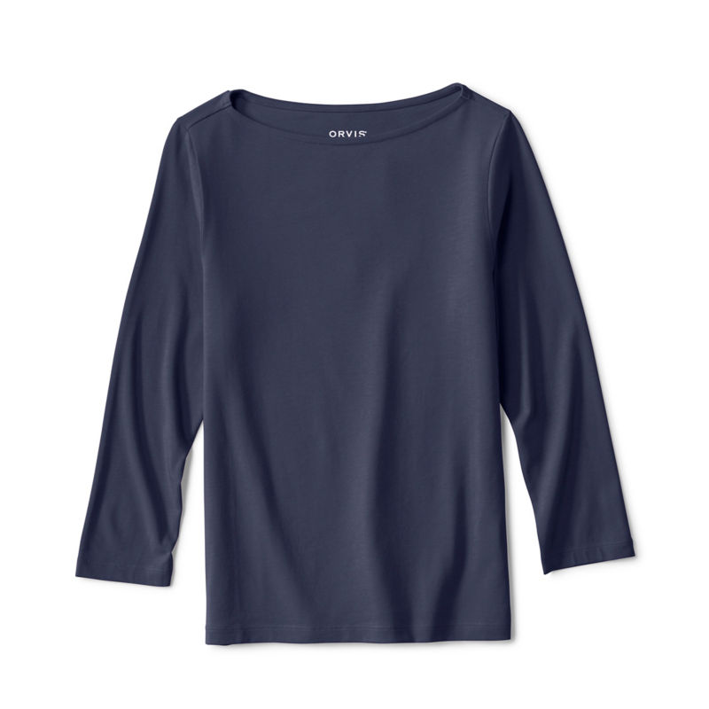 Perfect 3/4-Sleeve Boatneck Tee - TRUE NAVY