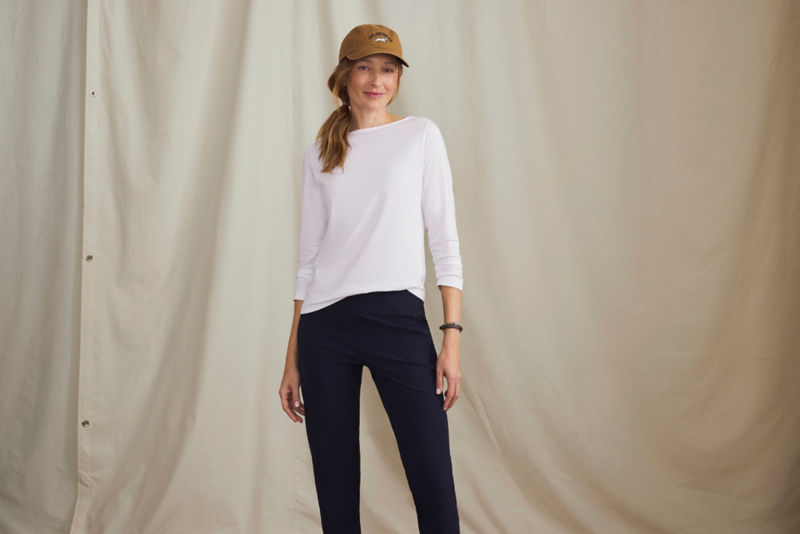 Perfect 3/4-Sleeve Boatneck Tee - WHITE image number 0