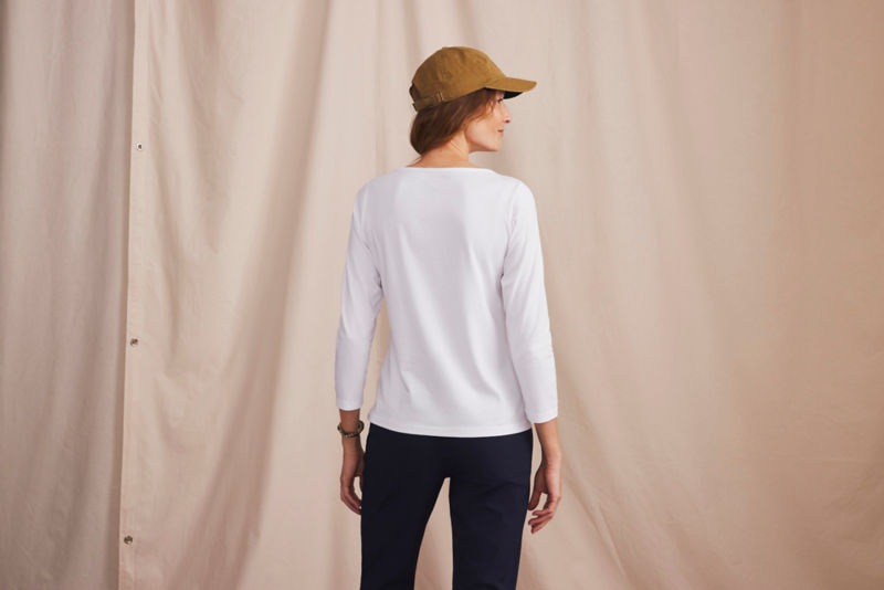 Perfect 3/4-Sleeve Boatneck Tee - WHITE image number 2