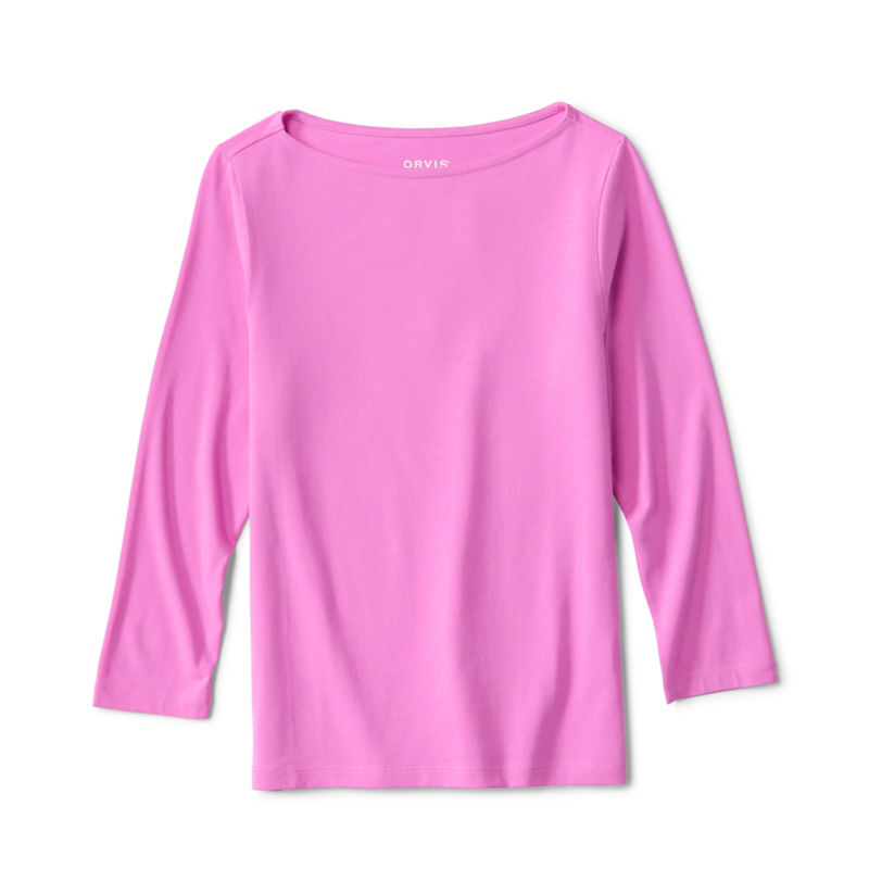 Perfect 3/4-Sleeve Boatneck Tee - BRIGHT LILAC image number 0