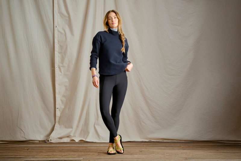 Textured Quilt Mockneck Sweatshirt - TRUE NAVY