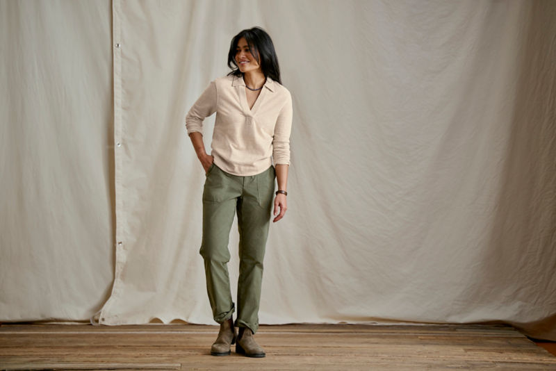 Lightweight Organic Cotton Polo Sweatshirt | Orvis