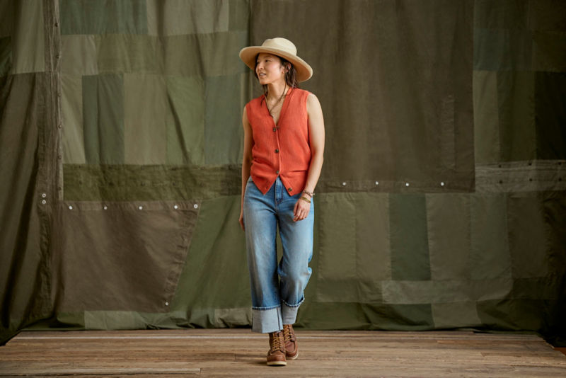 Ribbed Sweater Vest - PAPAYA