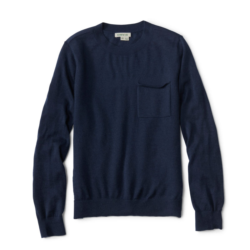 Featherweight Cashmere Crewneck Sweater - TRUE NAVY image number 4