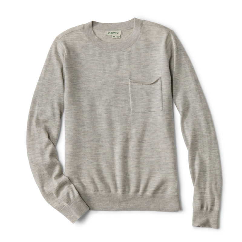 Featherweight Cashmere Crewneck Sweater - GRAY HEATHER
